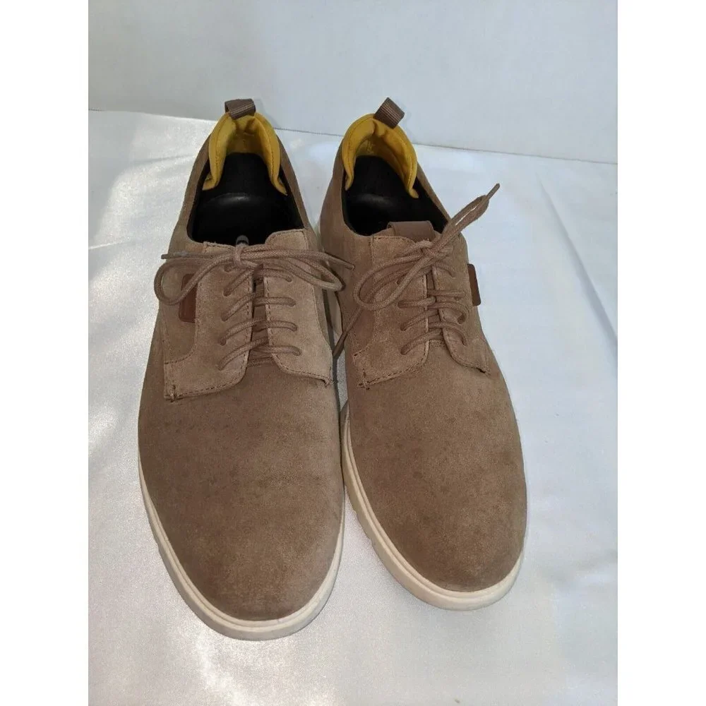 COACH Men's Citysole Derby Suede Sneakers Shoes In ELM Light Brown Size 10 D